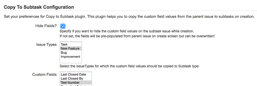 Restrict to issuetypes & custom fields