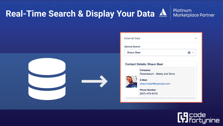 Enhance any ITSM centric setup by searching your data source in real-time with issue related variables and display HTML templates or update custom fields dependant on the selection