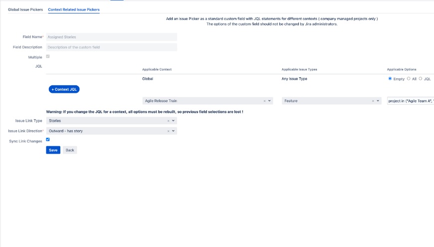 Different JQL Statements for Different Contexts