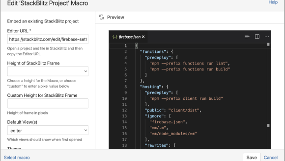 Connect to existing StackBlitz projects