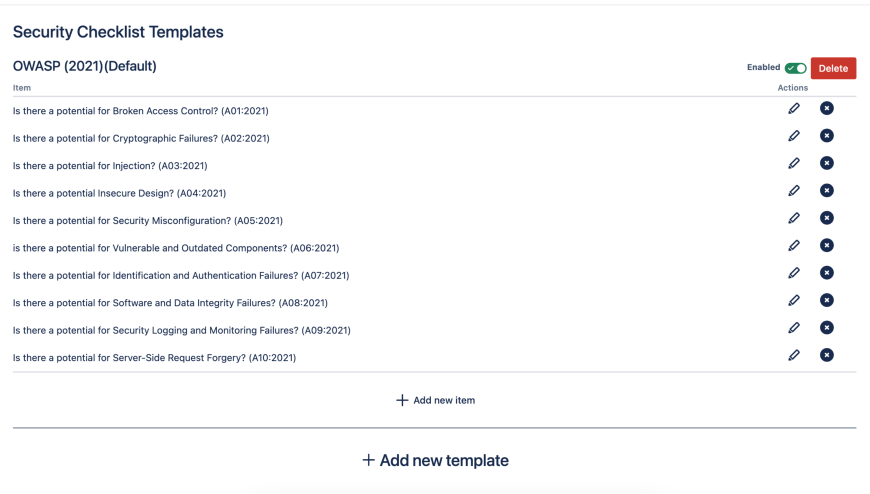 Use templates, including prebuilt OWASP