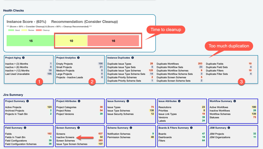 Identify it, review it and clean it. A Jira admin's job has never been easier! Even the most cluttered legacy instances will be cleaned at lightning speeds!