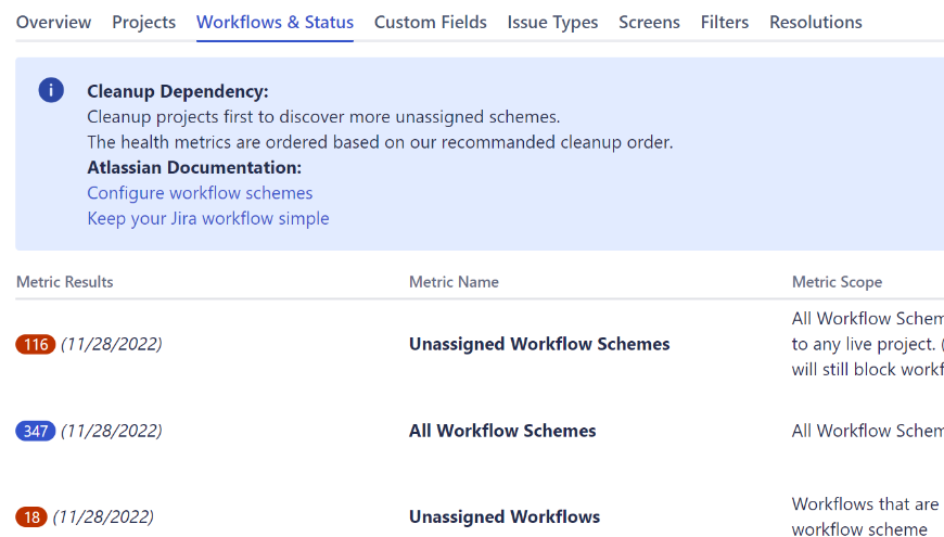 Health Metric Category Tabs