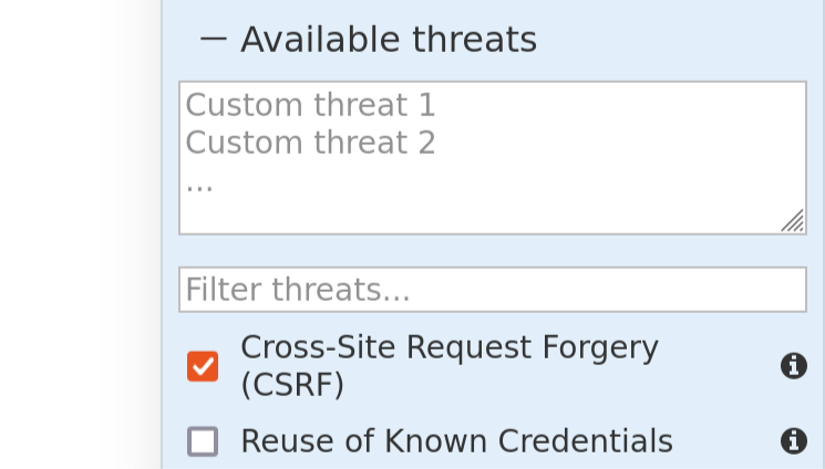 Add custom trust boundaries and threats