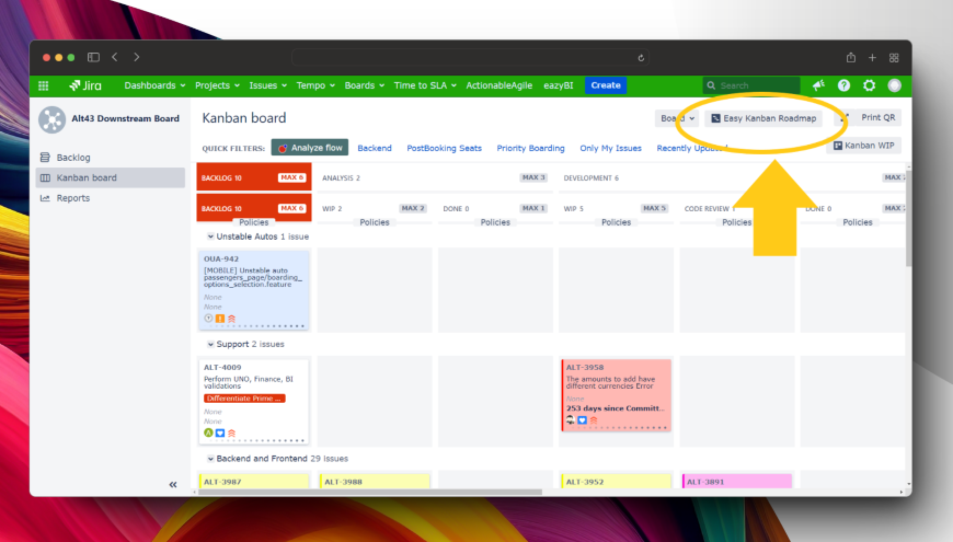 Display a Gantt representation of your Kanban board