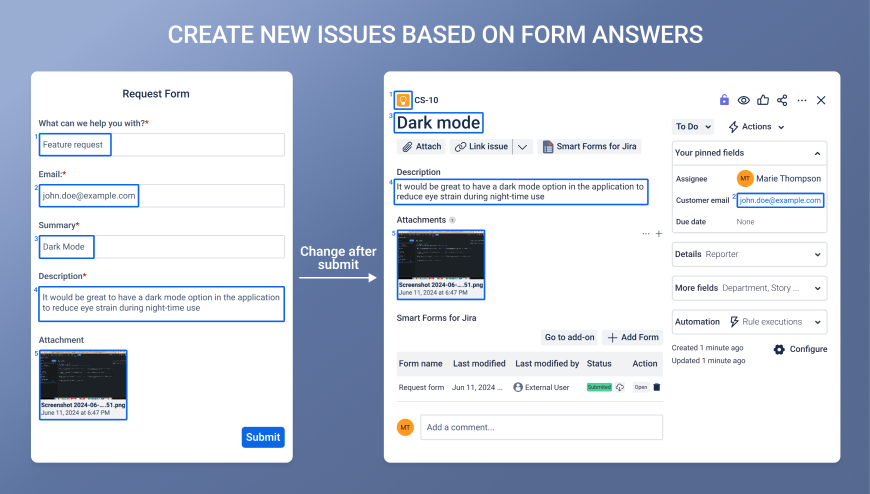 Forms for Issue Creation & Smart Values Mapping