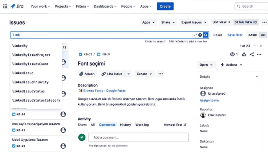 Link Functions for Enhanced Issue Tracking