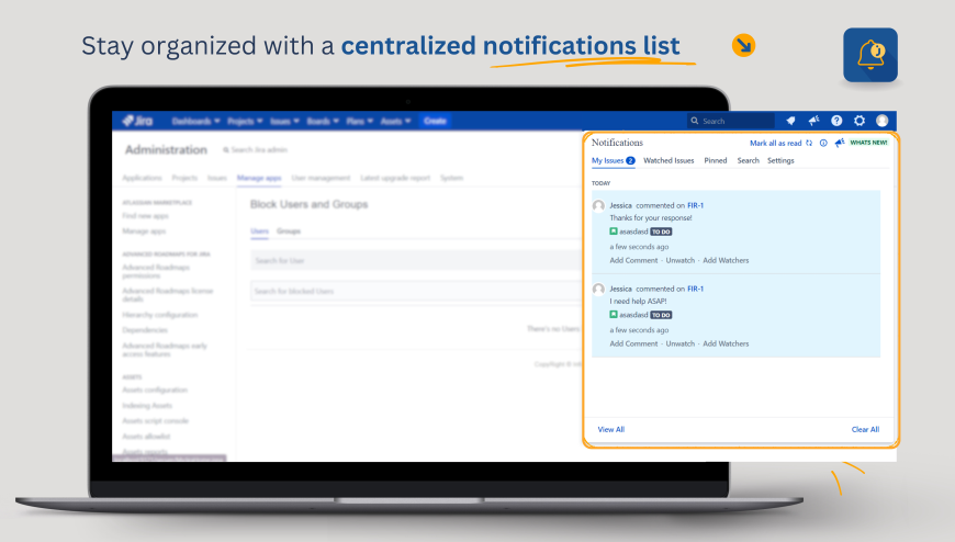 Stay organized with a centralized notifications list