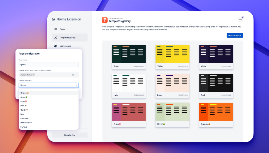 Use a predefined template or design your layout