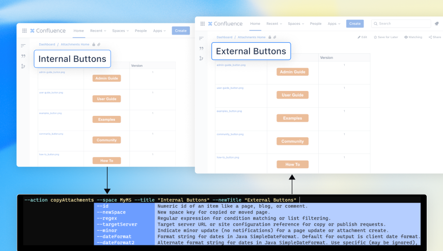 Copy attachments from one page to another.