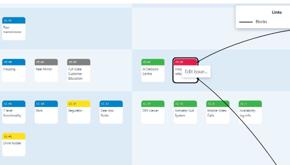 Add, remove issue or links with a few mouse clicks directly in your Map.​ The changes are updated in Jira as well. This possibility is extra valuable in planning sessions, like a backlog refinement planning activity.