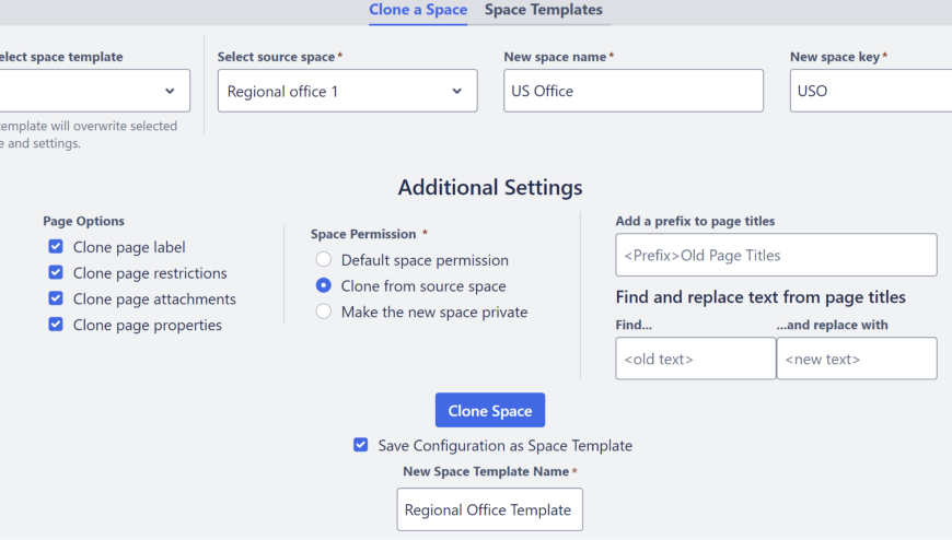 Clone Spaces & Customize Content/Permission