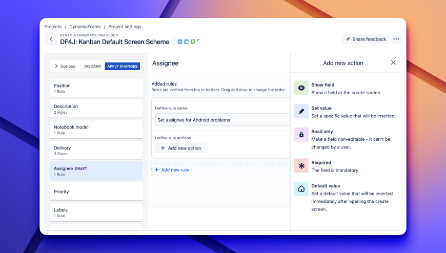 Reusable templates for Create Issue screen