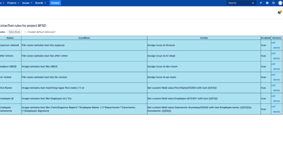 Define advanced rules to automate based on text extracted