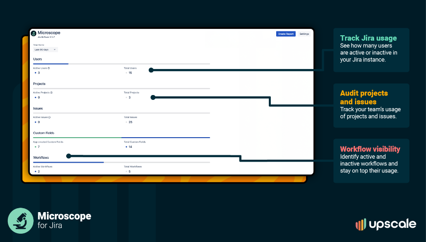 Use the Insights Dashboard to instantly see critical insights on your Jira instance.