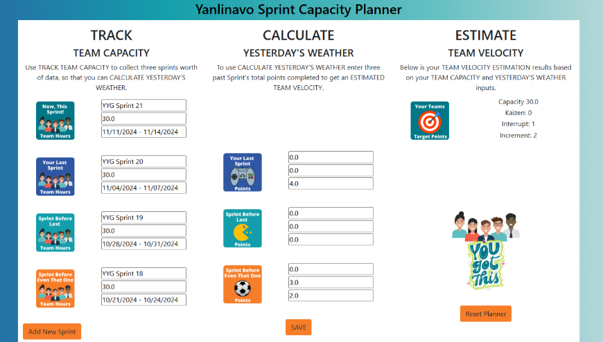 Sprint Capacity Planner