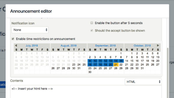 Schedule announcements and target the right users