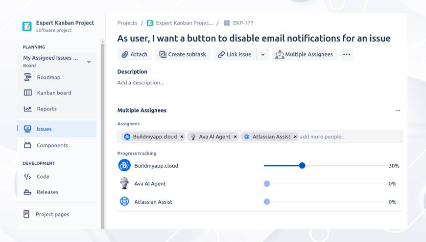 Reduce the workload and boost productivity with Multiple Assignees. This app enables multiple assignees on a single Jira issue, allowing team members to work together more effectively.