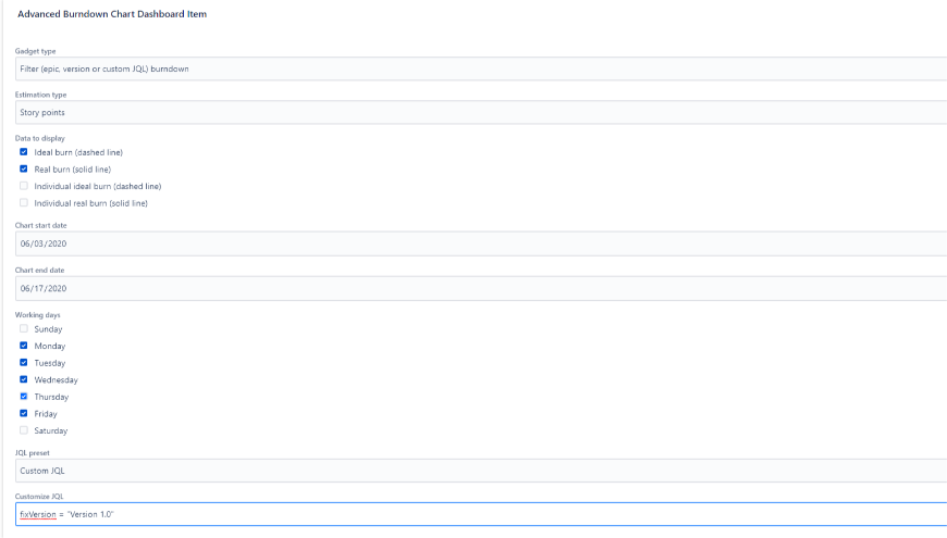 Track progress of any data in a JQL filter