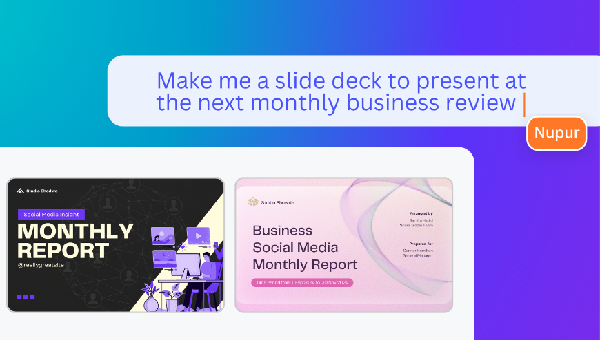 Ditch dull decks! Get custom slides powered by AI.