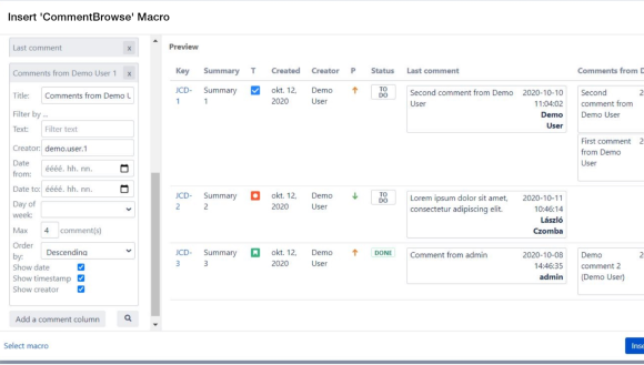 Customize the comment queries with the parameters