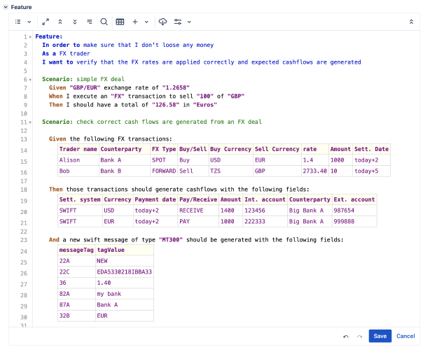 Excel like data tables