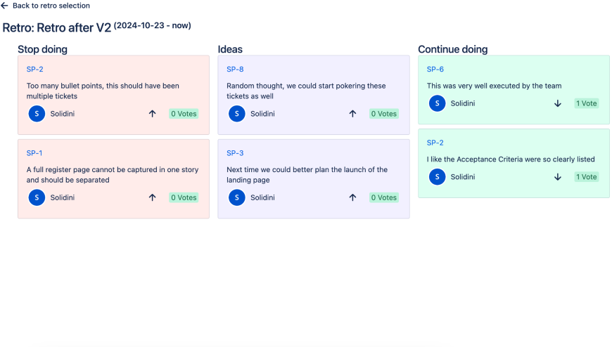 Retro Sessions in Jira