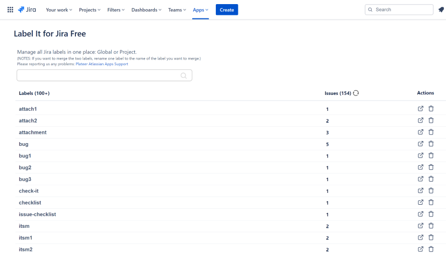 View all the Jira labels in one place