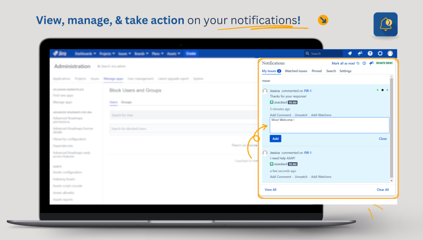 View, manage, and take action on your notifications