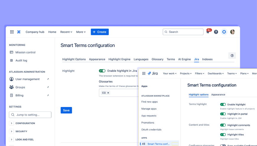 Smooth integration with Confluence glossaries