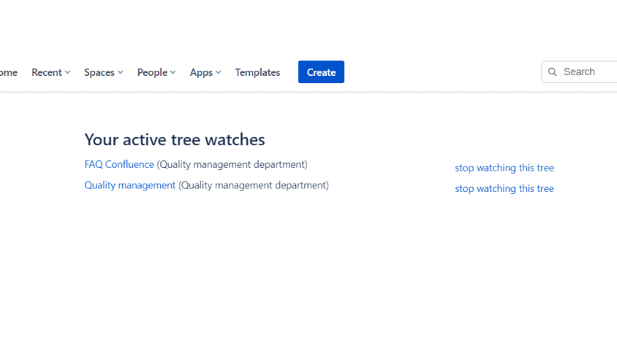 features of the tree watches management page