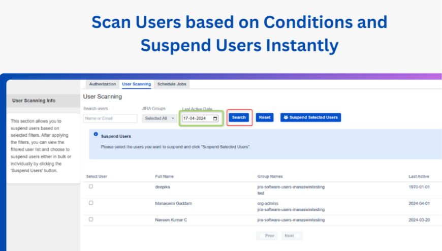 User Suspension for License Cost Optimization