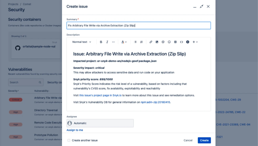 View security information for your Jira issues