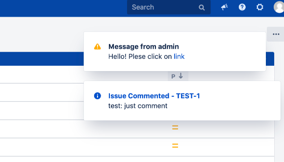 Users receive notifications when they are on the Jira page