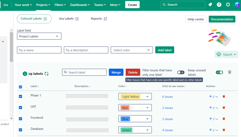 Create multiple-word labels, Say Goodbye to hyphens and underscores!
Edit, rename merge and delete duplicates, misspelled or wrong labels 
without having to go through each issue .
Atlassian Expert good practices