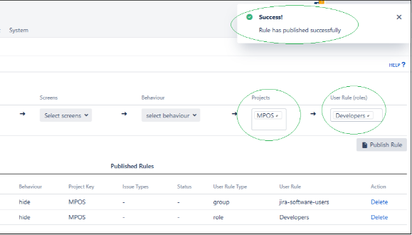 Add rule like projects, issue screen and user rule