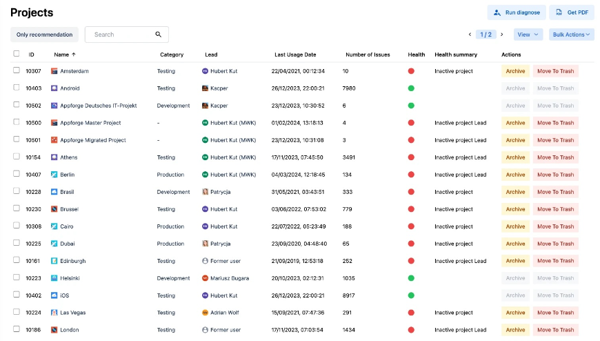 Static or AI-driven health checks for customers