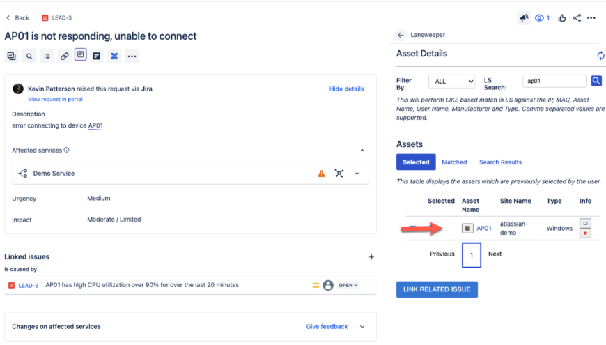 Jira Issue Enrichment with Lansweeper IT Asset