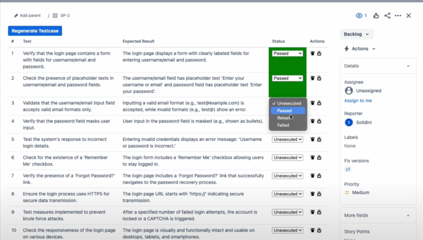 Create tests within the context of your ticket