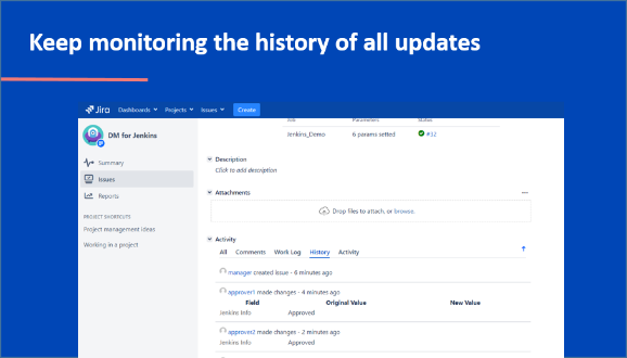 Keep monitoring the history of all updates