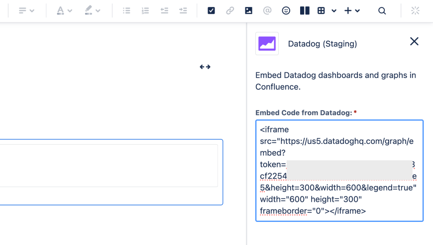 Just copy and paste Datadog Embed Code