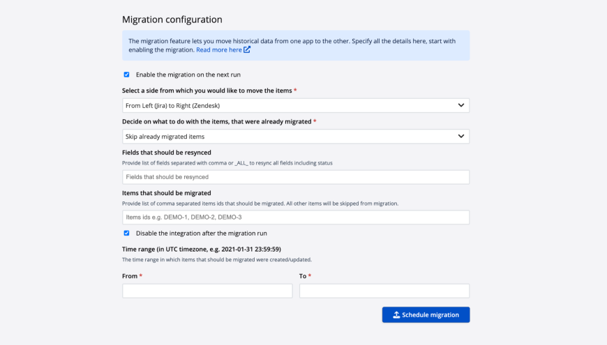 Zendesk <-> Jira migration [premium feature]