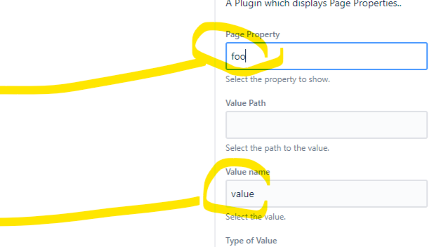 Free configuration to the desired value path