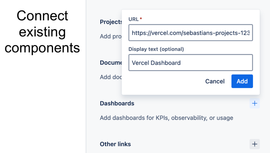 Connect existing components with a project