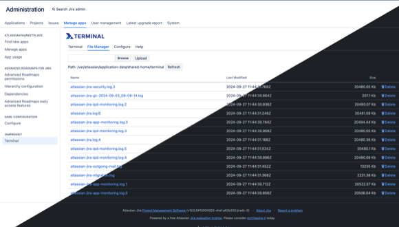 Upload and download files using the file manager