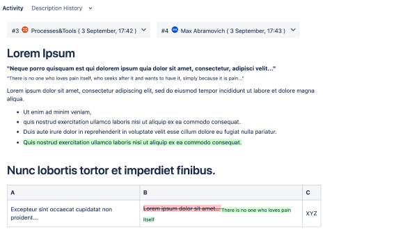 Comparing versions in unified diff format