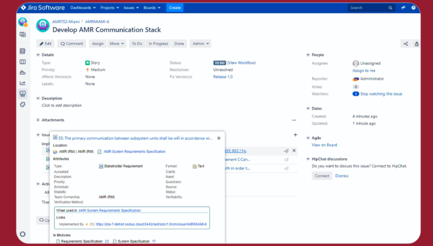 Preview the content of the linked artifact directly in Jira or the connected tool, via rich previews. No need to synchronize data, the app automatically provides the most up-to-date information from the linked artifact.