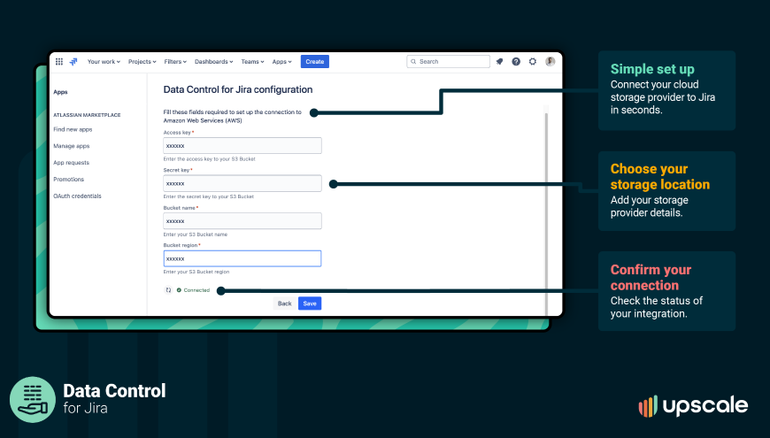 Data Control for Jira from Upscale. Keep customer details, employee PII, and company IP under your control to meet regulations like GDPR & CCPA. Reduce breach risk & maintain data governance.