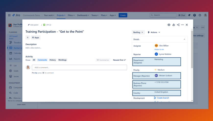 Sync and display information from Microsoft Entra ID directly on Jira issues.