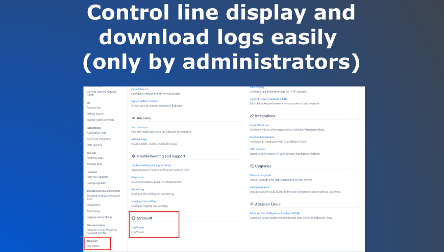 Access to Log Viewer from general administration in Bitbucket